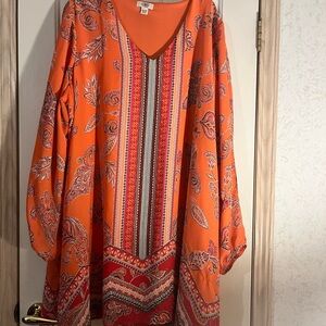 Orange Paisley Women's Top